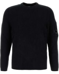C.P. Company - Midnight Cotton Blend Sweater - Lyst