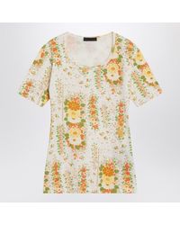 Prada - Floral Print T-Shirt - Lyst