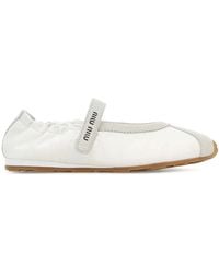 Miu Miu - Logo Ballet Flats - Lyst