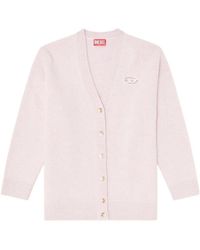 DIESEL - Logo Wool Blend Cardigan - Lyst