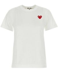 COMME DES GARÇONS PLAY - Comme Des Garcons Logo Cotton T Shirt - Lyst