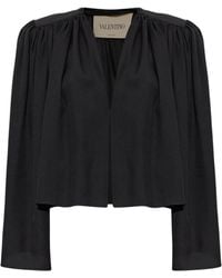 Valentino - V-Neck Long-Sleeved Jacket - Lyst