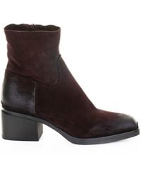 Elena Iachi - Suede Ankle Boot With Rubber Sole - Lyst