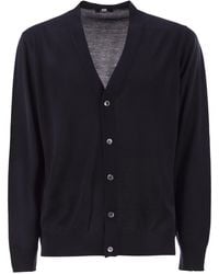 Alpha Studio - Extrafine Merino Wool V-Neck Cardigan - Lyst