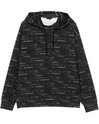 Emporio Armani - Printed Cotton Hoodie - Lyst