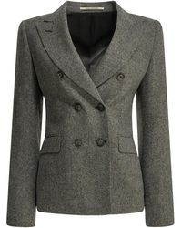 Tagliatore - Double-Breasted Herringbone Blazer - Lyst