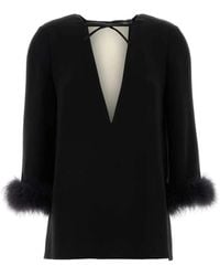 Valentino Garavani - Top With Feathers - Lyst