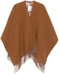 Fendi - Fringed Woven Poncho Cape - Lyst