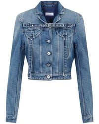 Off-White c/o Virgil Abloh - Cropped Denim Jacket - Lyst