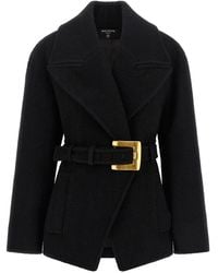 Balmain - 'Anthem' Belted Caban - Lyst