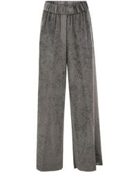 Peserico - Wide-Leg Corded Velvet Trousers - Lyst
