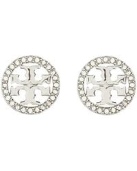 Tory Burch - Tone Crystal Stud Earrings - Lyst
