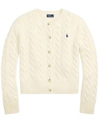 Polo Ralph Lauren - Wool And Cashmere Cable Knit Cardigan - Lyst