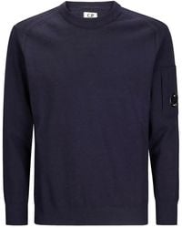C.P. Company - C.P.Company Logo Wool Crewneck Sweater - Lyst
