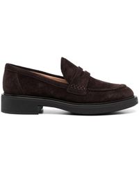 Gianvito Rossi - Suede Harris Loafer 20 Mm Block Heel Madein Italy - Lyst