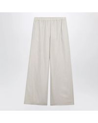 Max Mara - Wideleg Linen And Silk Twill Trousers - Lyst