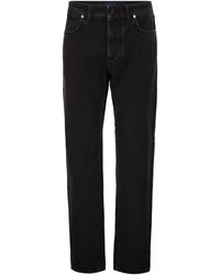 Stone Island - Straight-Leg Five-Pocket Cotton Jeans - Lyst