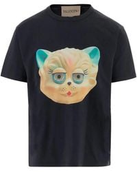 Valentino Garavani - T-Shirt With Le Chat De La Maison Print - Lyst