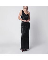 Self-Portrait - Draped Rhinestoneembellished Maxi Dress - Lyst
