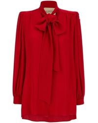 Valentino Garavani - Silk Shirt With Bow - Lyst
