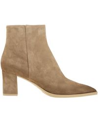 Santoni - Mid-Heel Suede Ankle Boots - Lyst