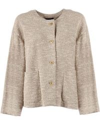 Emporio Armani - Cotton Blend Blazer Jacket - Lyst