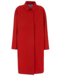 Prada - Shirt Collar Trench Coat - Lyst
