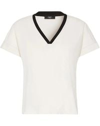 Weekend by Maxmara - Contrast-Trim V-Neck T-Shirt - Lyst