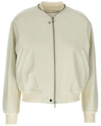 Jil Sander - Leather Bomber Jacket - Lyst