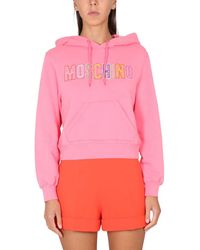 Moschino - Logo Crochet Sweatshirt - Lyst