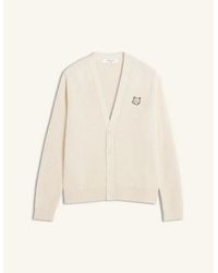 Maison Kitsuné - Maison Kitsuné Fox Head Cotton Ribbed Cardigan - Lyst