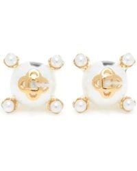 CASABLANCA - "Lotus" Pearls Stds - Lyst