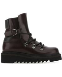Ferragamo - Salvatore Aubergine Leather Elimo Ankle Boots - Lyst