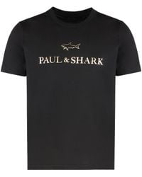 Paul & Shark - Cotton T-shirt With Logo Print - Lyst