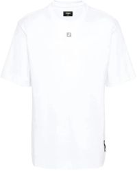 Fendi - Ff Plaque Cotton T Shirt - Lyst