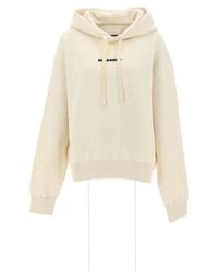 Jil Sander - Ivory Cotton Oversize Sweatshirt - Lyst