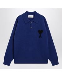 Ami Paris - Electric Ami De Coeur Polo Sweater - Lyst