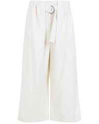 Loewe - Cropped Belted Trousers - Lyst