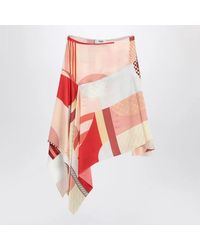 Fendi - Silk Skirt With Patchwork Print - Lyst