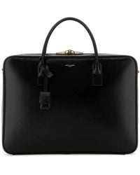 Saint Laurent - Leather Large Sac De Jour Briefcase - Lyst