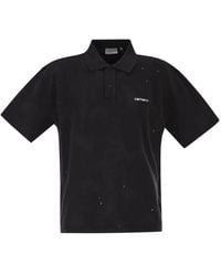 Carhartt - Cotton Polo Shirt With Paint Splatter Details - Lyst