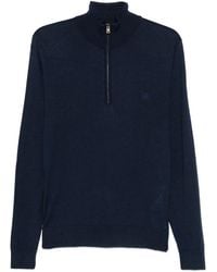 Etro - Wool And Silk Zip-Up Sweater With Pegasus Embroidery - Lyst