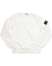 Stone Island - Crewneck Sweatshirt With Badge On Arm - Lyst