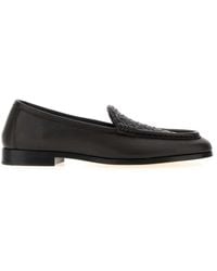 Bottega Veneta - Dark Leather Silenzio Loafers - Lyst