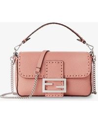 Fendi - Mini Baguette Leather Shoulder Bag - Lyst