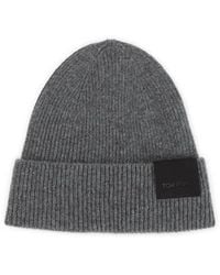 Tom Ford - Light Charcoral Ribbed Cashmere Hat - Lyst