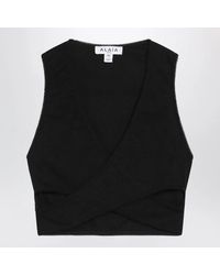 Alaïa - Alaia Cottonblend Wrap Top - Lyst