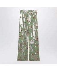 Valentino - Silk Trousers With All-Over Print - Lyst