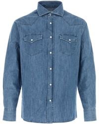Brunello Cucinelli - Easy Fit Lightweight Denim Shirt - Lyst