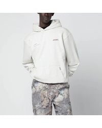 Represent - Cream Cotton Hoodie With Logo - Lyst